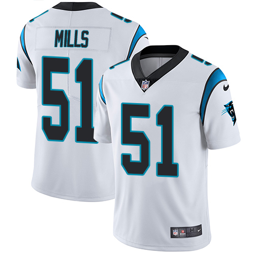 Nike Panthers #51 Sam Mills White Men's Stitched NFL Vapor Untouchable Limited Jersey - Click Image to Close